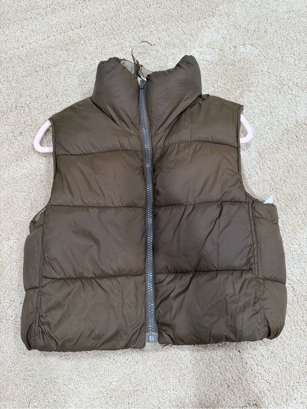 Zara Reversible Brown Puffer Vest